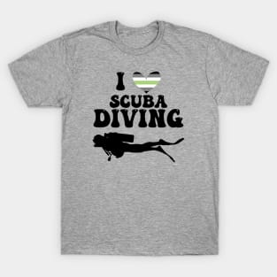 I Heart Scuba Diving (Agender Flag) T-Shirt